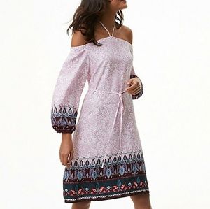 NWT Petite Paisley Off The Shoulder Halter Dress